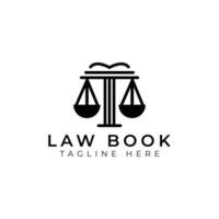Creative minimal law book Logo design template vector