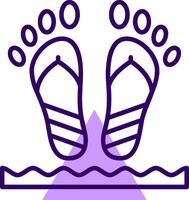 Beach walk Outline Style Icon vector