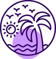 Beach painting Outline Style Icon vector
