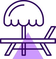 Beach chair Outline Style Icon vector