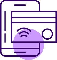 NFC payment Outline Style Icon vector