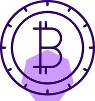 Bitcoin Outline Style Icon vector
