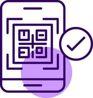 QR code payment Outline Style Icon vector