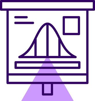 Bell Curve Graph Outline Style Icon vector