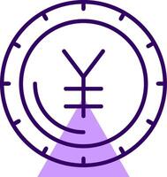 Yen sign Outline Style Icon vector