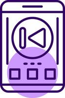 Skip backward Outline Style Icon vector