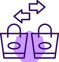 Exchange Outline Style Icon vector