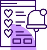 Wishlist Notification Outline Style Icon vector