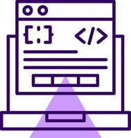 Code Processor Outline Shape Style Icon vector