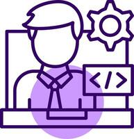 Programmer Outline Shape Style Icon vector