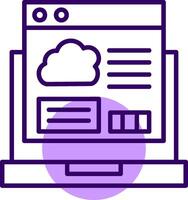 Cloud Coding Outline Shape Style Icon vector