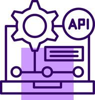 API Outline Shape Style Icon vector