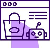 Virtual Shopping Assistant Outline Style Icon vector