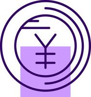 Yen sign Outline Shape Style Icon vector