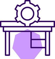 Desk Outline Shape Style Icon vector