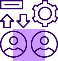 Teamwork Outline Shape Style Icon vector