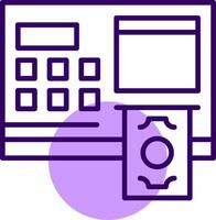 ATM Outline Shape Style Icon vector