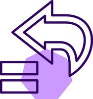 Backward Outline Shape Style Icon vector