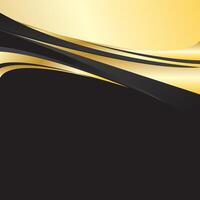 Luxury gold black abstract wave curved background vector