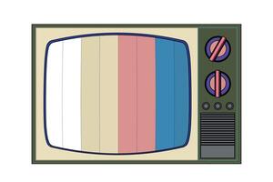 Vintage television illustration with retro color bars and classic design elements vector