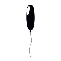 Simple black balloon floating against a plain white background vector