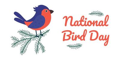 Celebrate National Bird Day with colorful decorations and educational activities vector