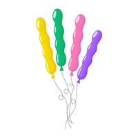 Colorful balloons in various shapes for festive celebrations at a birthday party vector