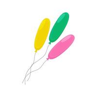 Vibrant balloons in bright colors floating against a simple background vector