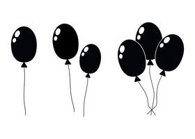 Black balloons in varying groups for celebration decorations and events vector