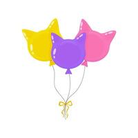 Colorful cat-shaped balloons for a festive celebration in a cheerful setting vector