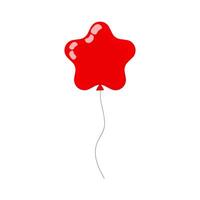 Bright red star-shaped balloon floating against a plain background vector