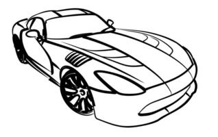 The sketch of a retro sports car. vector