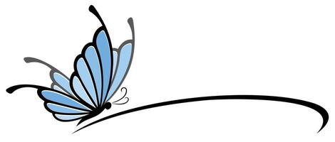 A symbol of the blue stylized butterfly. vector