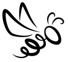 A symbol of the flying stylized bee. vector