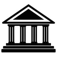 Silhouette of Bank on White Background vector