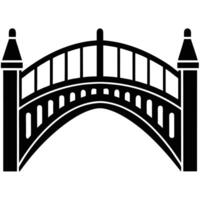 Bridge Silhouette on White Background vector