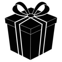 Gift Box Silhouette on White Background vector