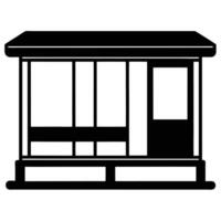 Public Bus Stop Highlighted on White vector