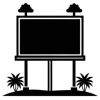 Advertising Billboard Silhouetted on White vector