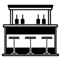 Stylish Bar Silhouette Isolated on White vector