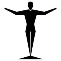 Balancing Man Silhouette on White Background vector