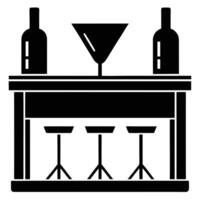 Bar Silhouette Design on White Background vector