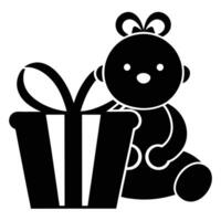 Baby Shower Gift Silhouette on White vector