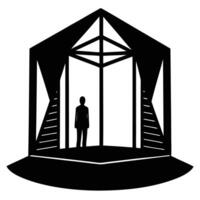 Art Installation Silhouette Isolated on White vector