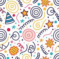 seamless pattern with colorful party items vector
