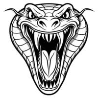 a cartoon snake head with its mouth open vector