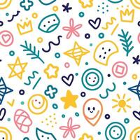 a colorful pattern with various objects and symbols vector
