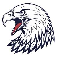 an eagle head with open mouth on a white background vector