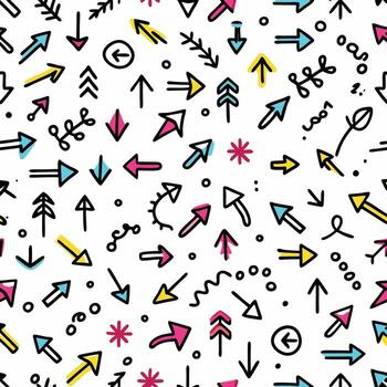 seamless pattern with colorful arrows and arrows vector