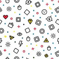 a seamless pattern with various icons and symbols vector